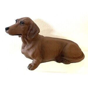 Universal Statuary Brown Dachshund Dog Figurine Statue Sculpture #5000 VTG 1992